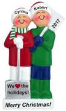 White Xmas Couple Christmas Ornament Personalized by Russell Rhodes