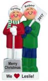 2 Kids White Xmas Baby Sitter Gift Christmas Ornament Personalized by RussellRhodes.com