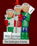 White Xmas Family of 3 Christmas Ornament Personalized by RussellRhodes.com