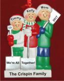 Single Mom 2 Kids White Xmas Christmas Ornament Personalized by Russell Rhodes