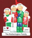 Single Dad Christmas Ornament White Xmas 3 Kids Personalized by RussellRhodes.com