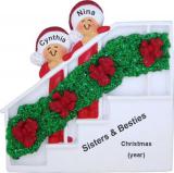 2 Siblings Christmas Ornament for Sisters Holiday Banister Personalized by RussellRhodes.com