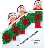 Grandparents Christmas Ornament Holiday Banister 3 Grandkids Personalized by RussellRhodes.com