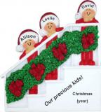 Family Christmas Ornament Holiday Banister Just the 3 Kids Personalized by RussellRhodes.com