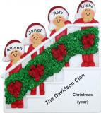 Family Christmas Ornament Holiday Banister Just the 4 Kids Personalized by RussellRhodes.com
