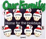Family Christmas Ornament Holiday Frame for 8 Personalized by RussellRhodes.com