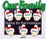 Family Christmas Ornament Holiday Frame for 7 Personalized by RussellRhodes.com