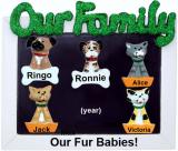 Personalized Pet Ornament Our 5 Fur Babies Dogs & Cats Custom Add-ons Personalized by RussellRhodes.com
