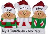 Grandparents Christmas Ornament PJ Fun 3 Grandkids Personalized by RussellRhodes.com
