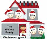 Family Christmas Ornament for 5 Home for Xmas with Pets Personalized by RussellRhodes.com