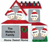 Family Christmas Ornament Home for Xmas for 5 Personalized by RussellRhodes.com