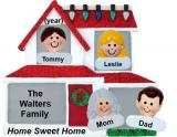 Family of 4 Ornament Home Sweet Home Personalized by RussellRhodes.com