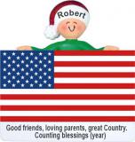 USA Christmas Ornament for Boys Personalized by RussellRhodes.com