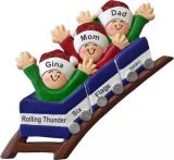 Roller Coaster All Aboard for Family of 3 Christmas Ornament Personalized by RussellRhodes.com