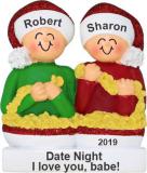 Stringing Popcorn Couple Christmas Ornament Personalized by Russell Rhodes
