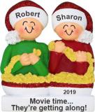 Stringing Popcorn Our 2 Kids Christmas Ornament Personalized by Russell Rhodes