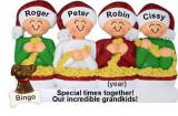 Stringing Popcorn 4 Grandkids Christmas Ornament with Pets Personalized by RussellRhodes.com