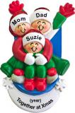 Sledding Family for 3 Christmas Ornament Personalized by RussellRhodes.com