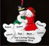 Surrounded by Love 5 Hearts Christmas Ornament Personalized by Russell Rhodes