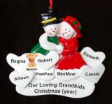 Grandparents Christmas Ornament Surrounded by Love 5 Grandkids with Pets Personalized by RussellRhodes.com