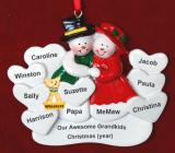 Grandparents Christmas Ornament Surrounded by Love 8 Grandkids with Pets Personalized by RussellRhodes.com