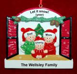 Family of 3 Christmas Ornament Holiday Window Personalized by RussellRhodes.com