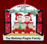 Lesbian Family of 5 Christmas Ornament Holiday Window Personalized by RussellRhodes.com
