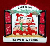 Family of 5 Christmas Ornament Holiday Window Personalized by RussellRhodes.com