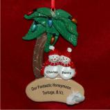 Snow Couple on the Beach Christmas Ornament Personalized by Russell Rhodes
