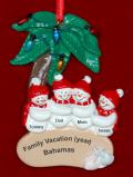 Snow Family Palm Tree 4 Christmas Ornament Personalized by RussellRhodes.com