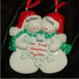 Snow Couple Snowflake Personalized Christmas Ornament Personalized by Russell Rhodes