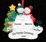 Snow Couple Together + Black Dog Christmas Ornament with Pets Personalized by RussellRhodes.com