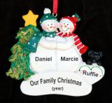 Couples Christmas Ornament with Black Dog Personalized by RussellRhodes.com
