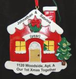 Christmas Cottage Our First Christmas Together Christmas Ornament Personalized by Russell Rhodes