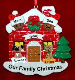 Black Couples Christmas Ornament Home for the Holidays with 2 Dogs, Cats, Pets Custom Add-ons Personalized by RussellRhodes.com