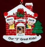 Family Christmas Ornament Home for the Holidays Just the 2 Kids with 1 Dog, Cat, Pets Custom Add-ons Personalized by RussellRhodes.com