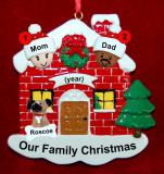 Mixed Race Couples Christmas Ornament Home for the Holidays with 1 Dog, Cat, Pets Custom Add-ons Personalized by RussellRhodes.com