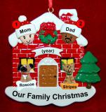 Mixed Race Couples Christmas Ornament Home for the Holidays with 2 Dogs, Cats, Pets Custom Add-ons Personalized by RussellRhodes.com