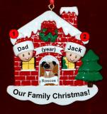 Single Dad Christmas Ornament Home for the Holidays 1 Child with 1 Dog, Cat, Pets Custom Add-ons Personalized by RussellRhodes.com