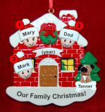 Single Dad Christmas Ornament Home for the Holidays 2 Kids with 1 Dog, Cat, Pets Custom Add-ons Personalized by RussellRhodes.com