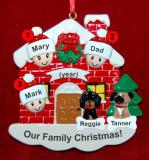 Single Dad Christmas Ornament Home for the Holidays 2 Kids with 2 Dogs, Cats, Pets Custom Add-ons Personalized by RussellRhodes.com