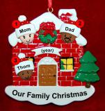 Mixed Race Family of 3 Christmas Ornament Home for the Holidays Personalized by RussellRhodes.com