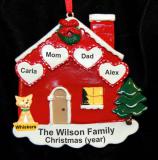 Family Christmas Ornament Hearts of Love for 4 with Pets Personalized by RussellRhodes.com