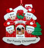 Family of 4 Christmas Ornament Home for the Holidays with 1 Dog, Cat, Pets Custom Add-ons Personalized by RussellRhodes.com