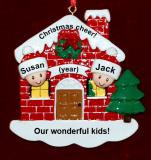 Family Christmas Ornament Happy Holidays Just the 2 Kids Personalized by RussellRhodes.com