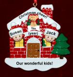 Family Christmas Ornament Happy Holidays Just the 2 Kids & Pets Personalized by RussellRhodes.com