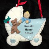 Blond Baby Boy Christmas Ornament Personalized by RussellRhodes.com