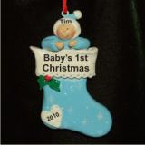 Stocking for Baby Boy Christmas Ornament Personalized by RussellRhodes.com