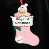 Baby Girl Christmas Ornament Stocking Personalized by RussellRhodes.com