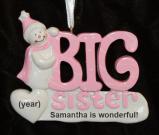 Snowman Celebrates Big Sister Christmas Ornament Personalized by RussellRhodes.com